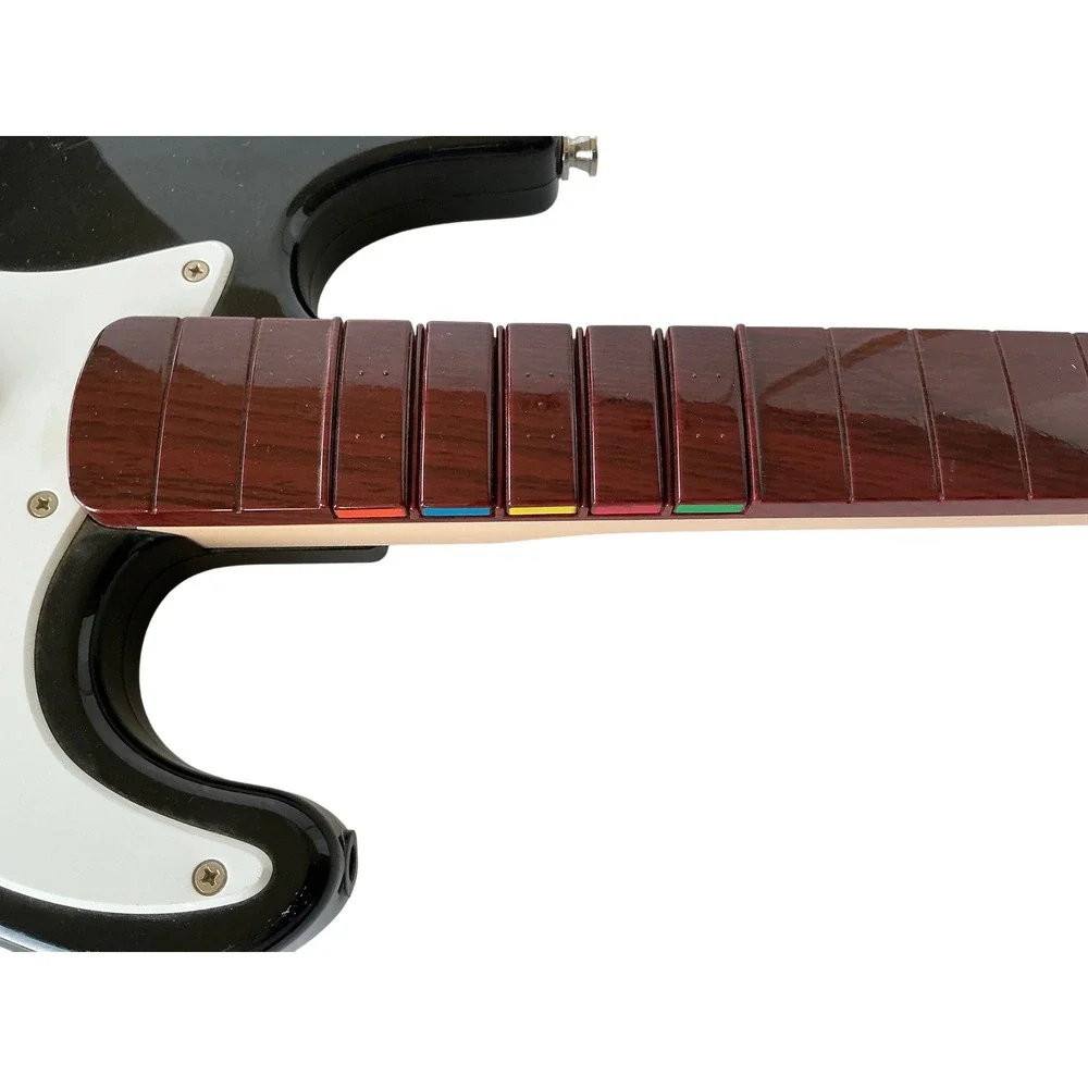 Rock Band Harmonix Fender Stratocaster Wireless Guitar Wii Black‎ White As-Is